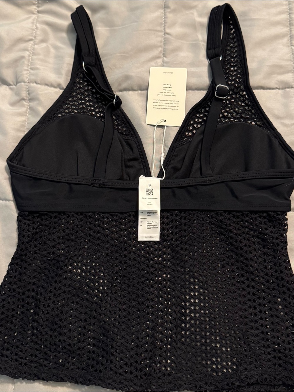 cushe Black Mesh Bralette Tank Top
